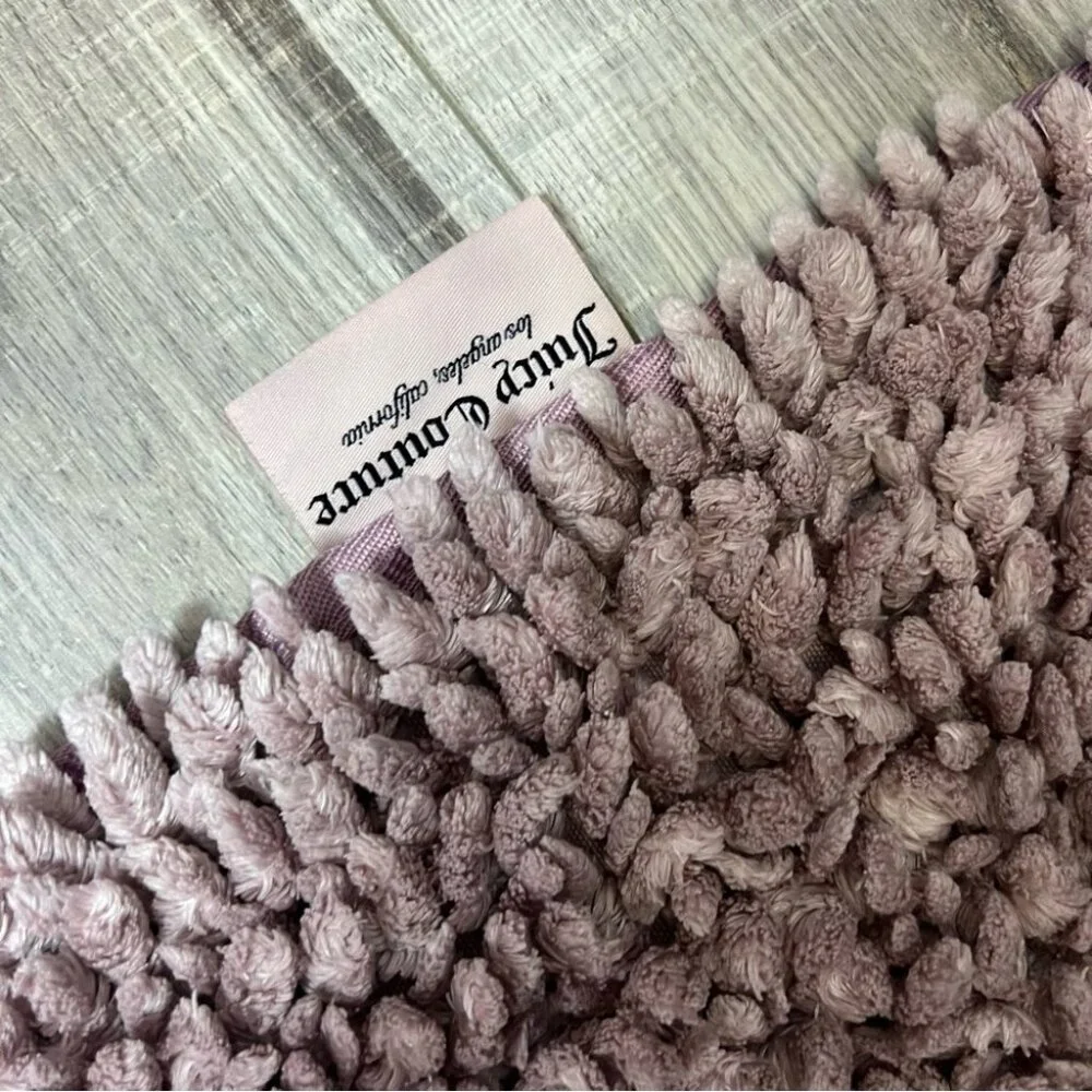 3 juicy couture mats pink silver color furry Plush Bath Mat